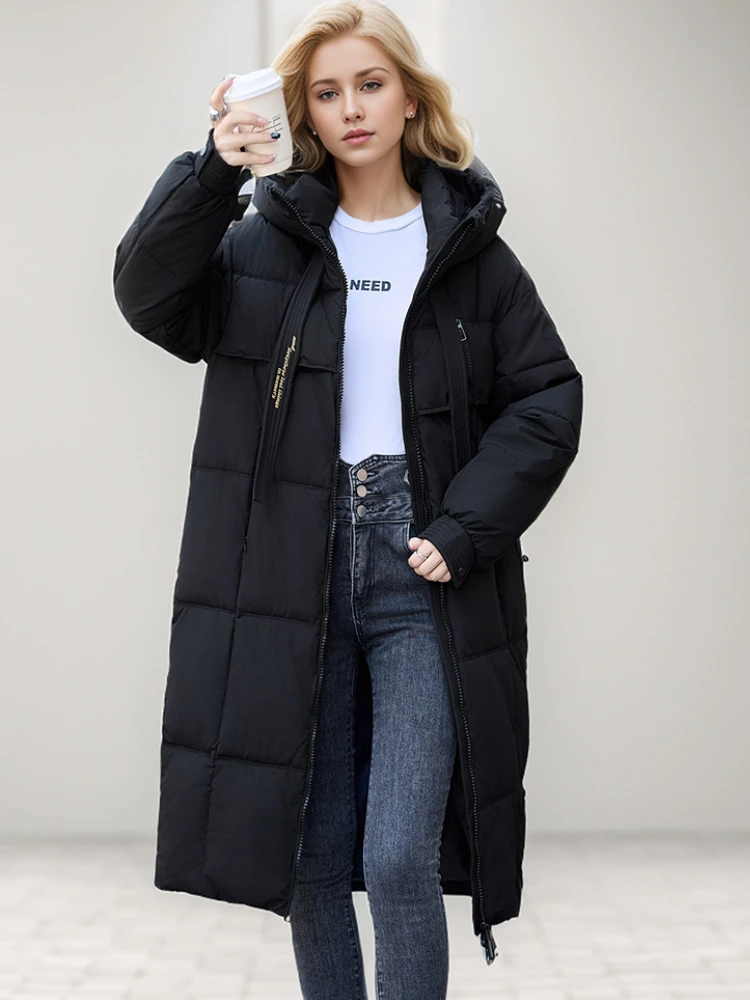 Winter Women's Clothing Warm Thick X-long Parkas Hooded Long Puffer Jacket Windproof Coat Oversized Cotton-padded Jacket Coat