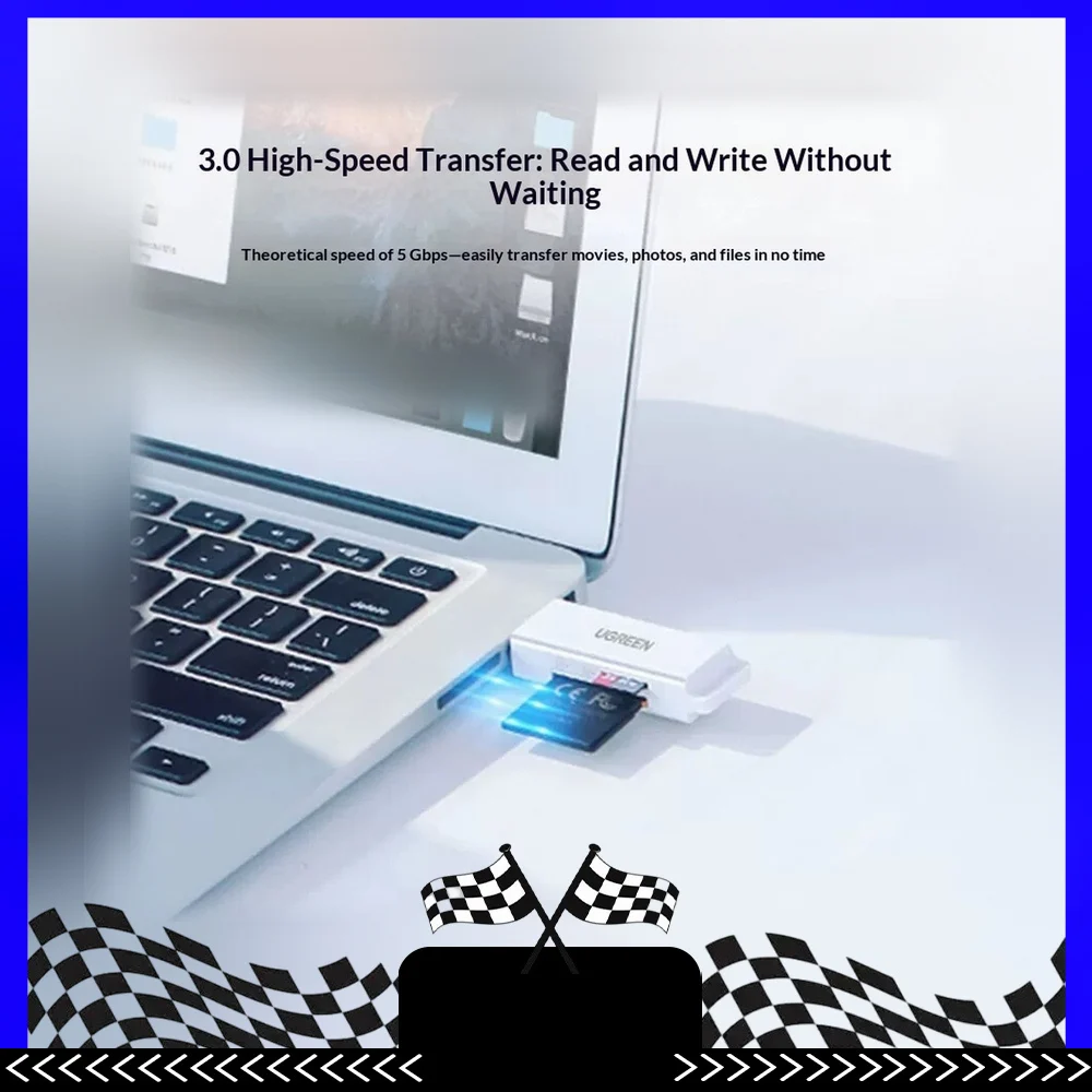 UGREEN 40753 CM104 USB 3.0 SD TF Card Reader Memory Card Adapter for Computer Laptop