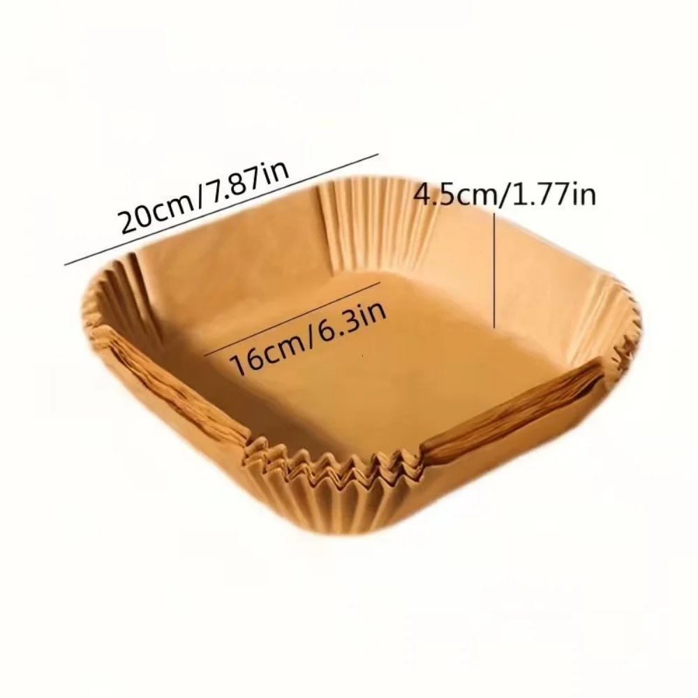 Air Fryer Paper Liners Square Non-Stick Parchment Liners, Disposable Bleach Free Liners for Air Fryer & Microwave