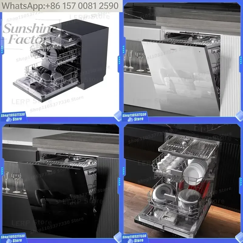 Factory Direct Automatic Built-in Dishwasher Ion Disinfection Three Layer Bowl Basket Large Capacity Household Dishwasher