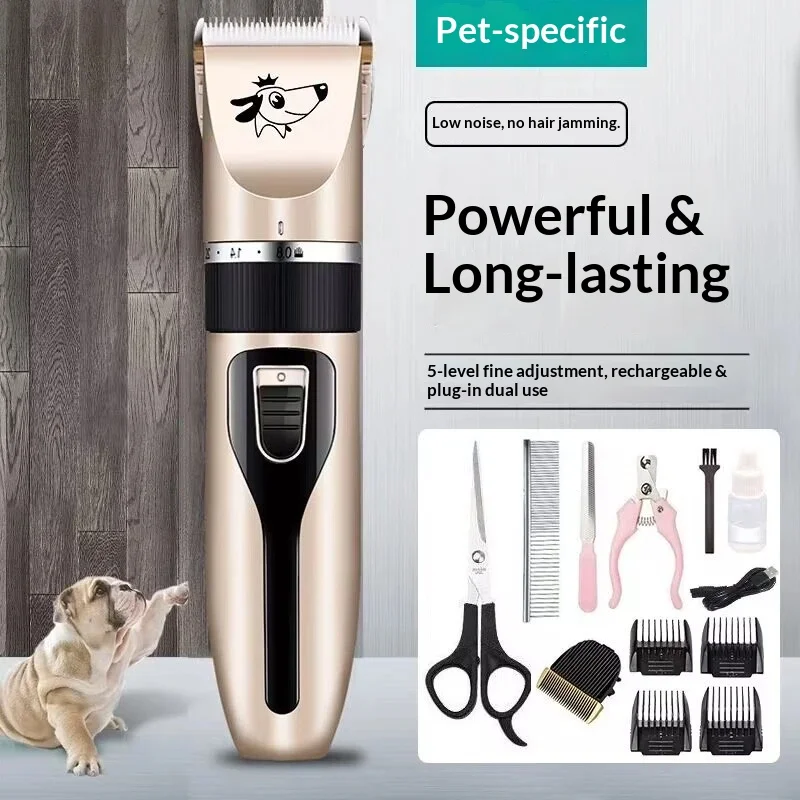 Pet Hair Clipper Professional Electric Dog Cat Hair Trimmer Low Noise Rechargeable Cordless Complete Grooming Tool Kit For Home