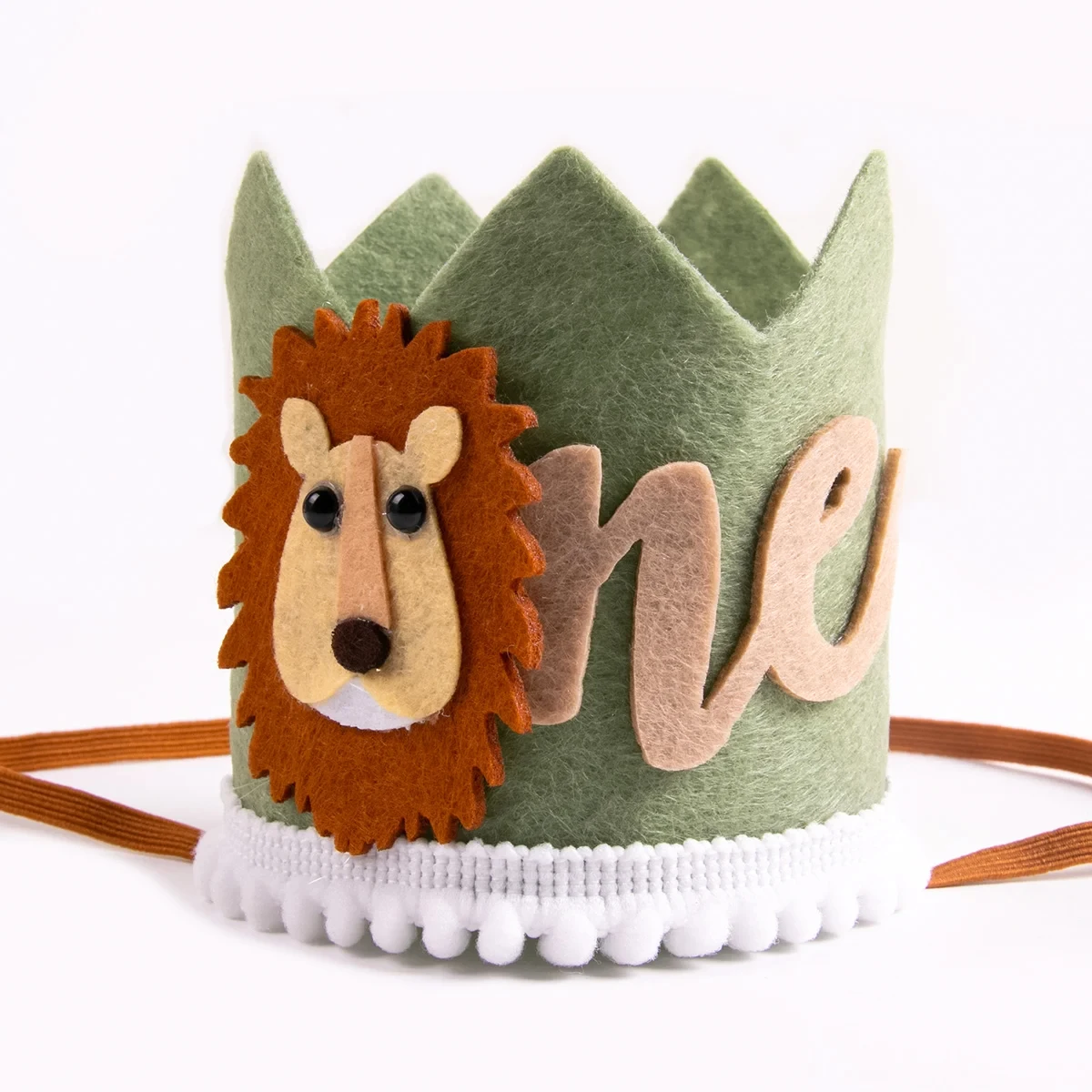 Children's Birthday Cartoon Lion Crown Toy Hat 1-year-old Birthday Hat Party Decoration Felt Crown Photo Prop Theme Party Decor