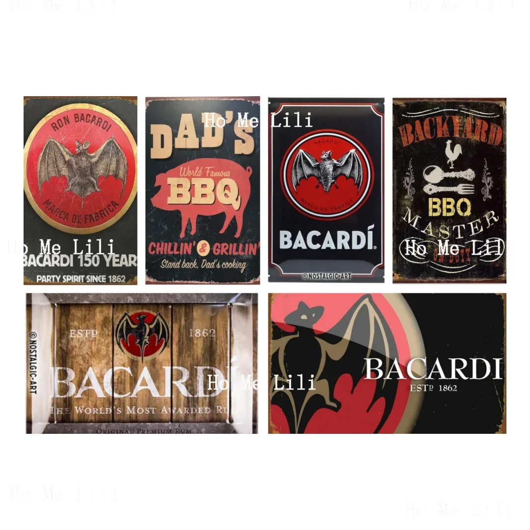 Funny Rum Creative Gift Dad's Bbq Posters Decorate The Walls Of The Home Bar With Vintage Metal Tin Signs