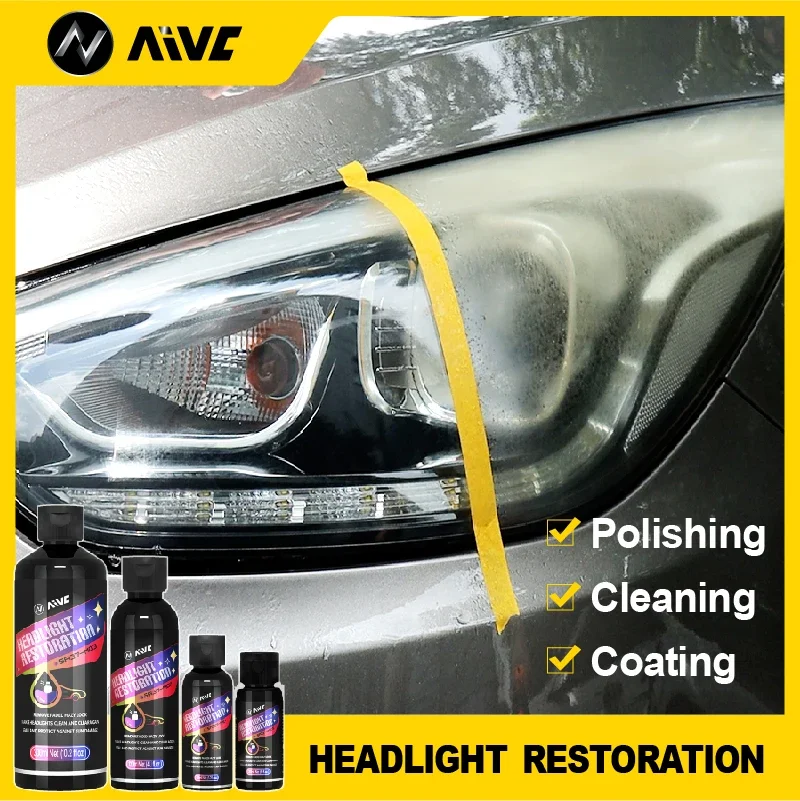 Car Headlight Restoration Polishing Kits AIVC Headlamp Scratch Remover Repair Cleaning Paste Remove Oxidation Kit Best Effect