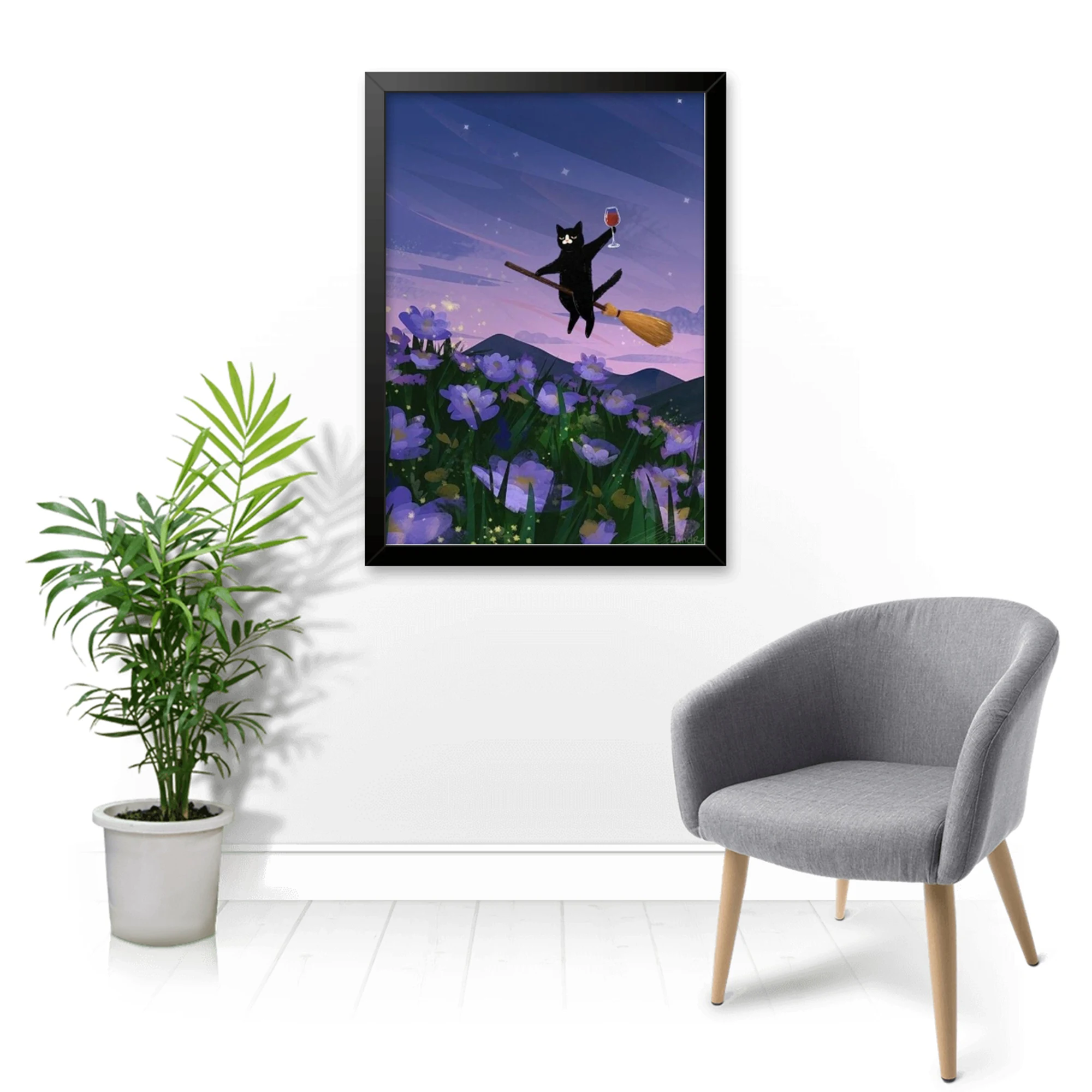 Modern Whimsical Flying Black - огляд і ціна Home Decor Cat