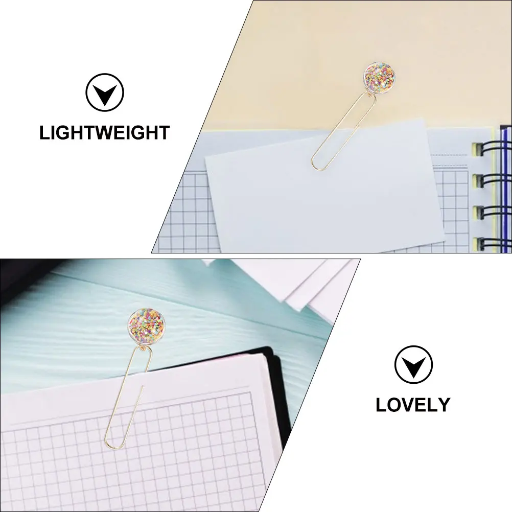 

10pcs Paper Clips Creative Ball Pendant Design Office School Stationery Memo Holders Metal Clamps Decorative Files