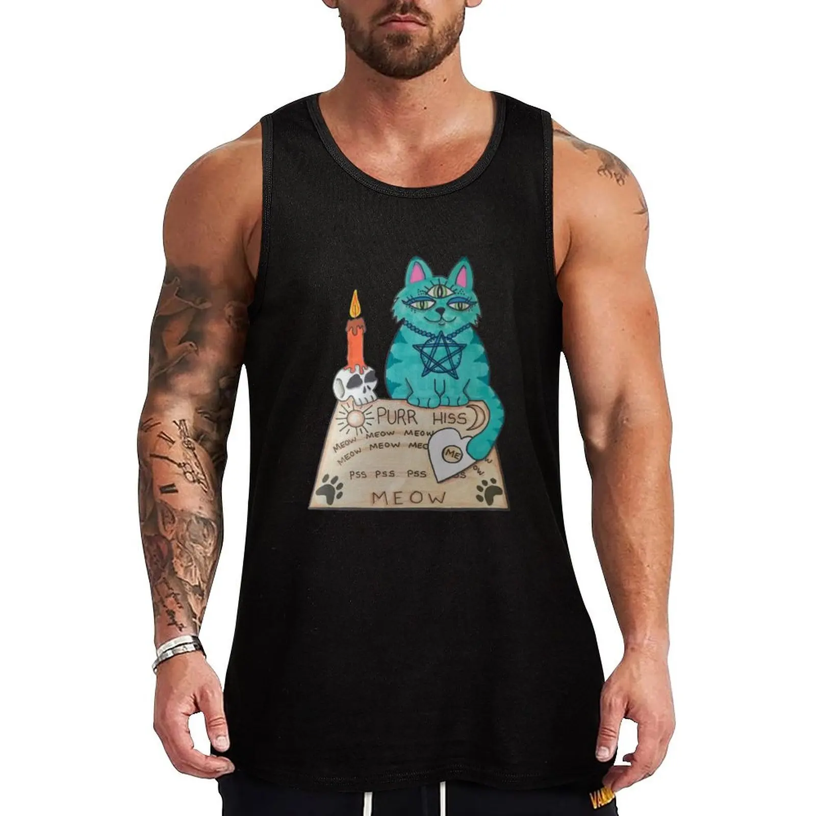 

Ouija Cat - Take 2 Tank Top sleeveless shirt man gym muscle t-shirt Men's singlets Bodybuilding clothing man