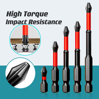 Non-Slip Impact Batch Head Strong Magnetic Cross High Torque Hardness Screw 25/50/65/70/90mm Waterproof Ph2 Screwdriver Bits Set