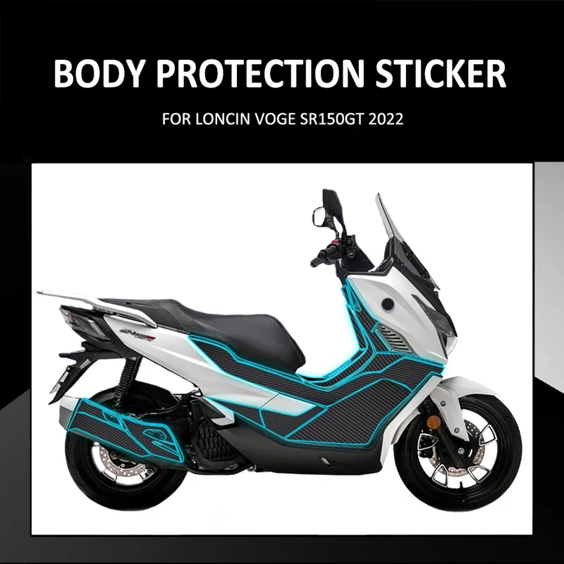 Motorcycle Body Anti Scratch Carbon Fiber Pattern Decal Protective Sticker Pad For Loncin Voge SR150GT SR 150GT 150 GT 2022 2023