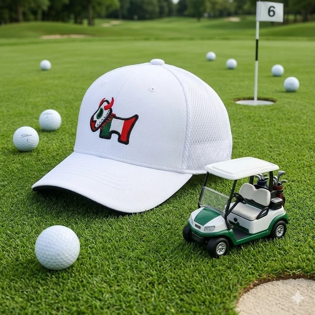 

Premium 3D Embroidered Mascot Golf Hat Summer Breathable Adjustable Sports Cap Unisex High-End Casual Luxury Sun Visor