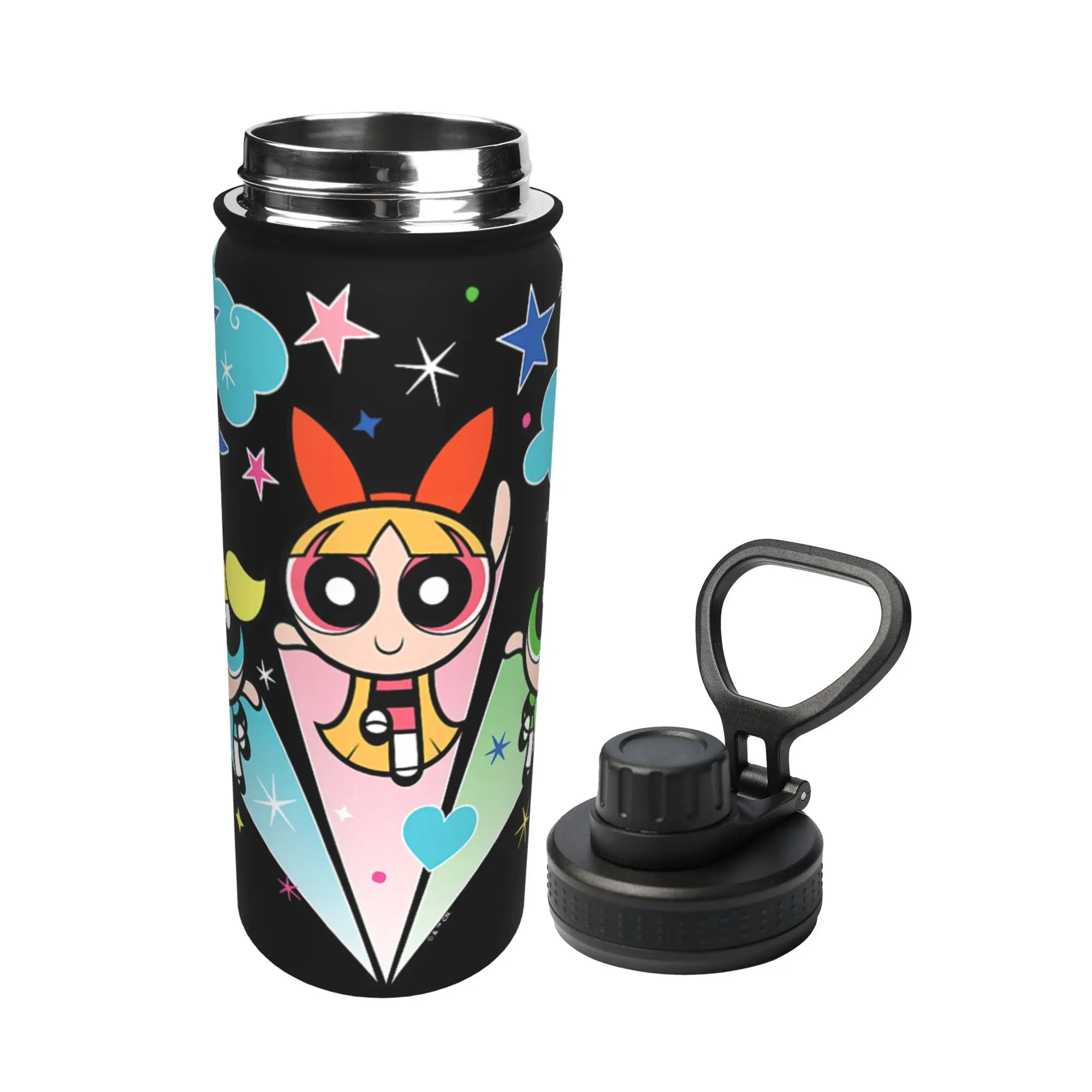 Powerpuff Girls 18OZ Sports Insulated Kettle  Thermal Cup Stainless Steel Double Wall Mugs Water Bottle