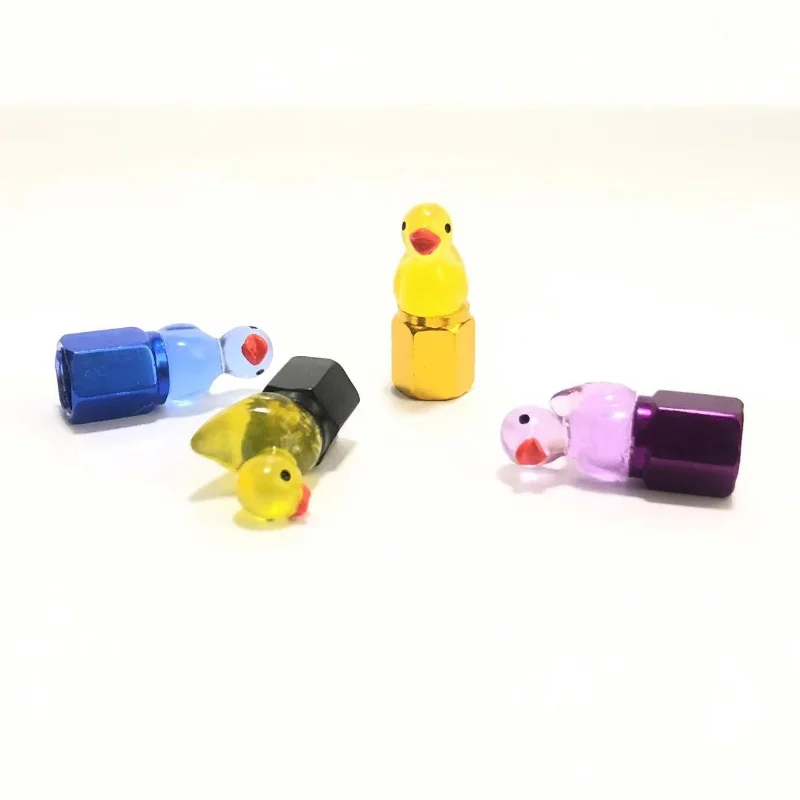 

Colorful Duck-Shaped Car Tire Valve Caps Dust Caps for Cars Bicycles Aluminum Valve Caps