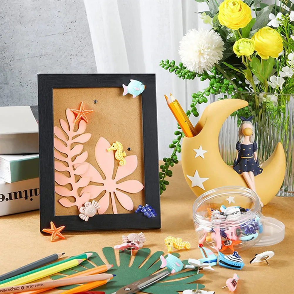 

Набор из 36 декоративных кнопок-гвоздиков: универсальные для досок объявлений, пробковых досок, маркеров для карт, фотостен, офисного использования