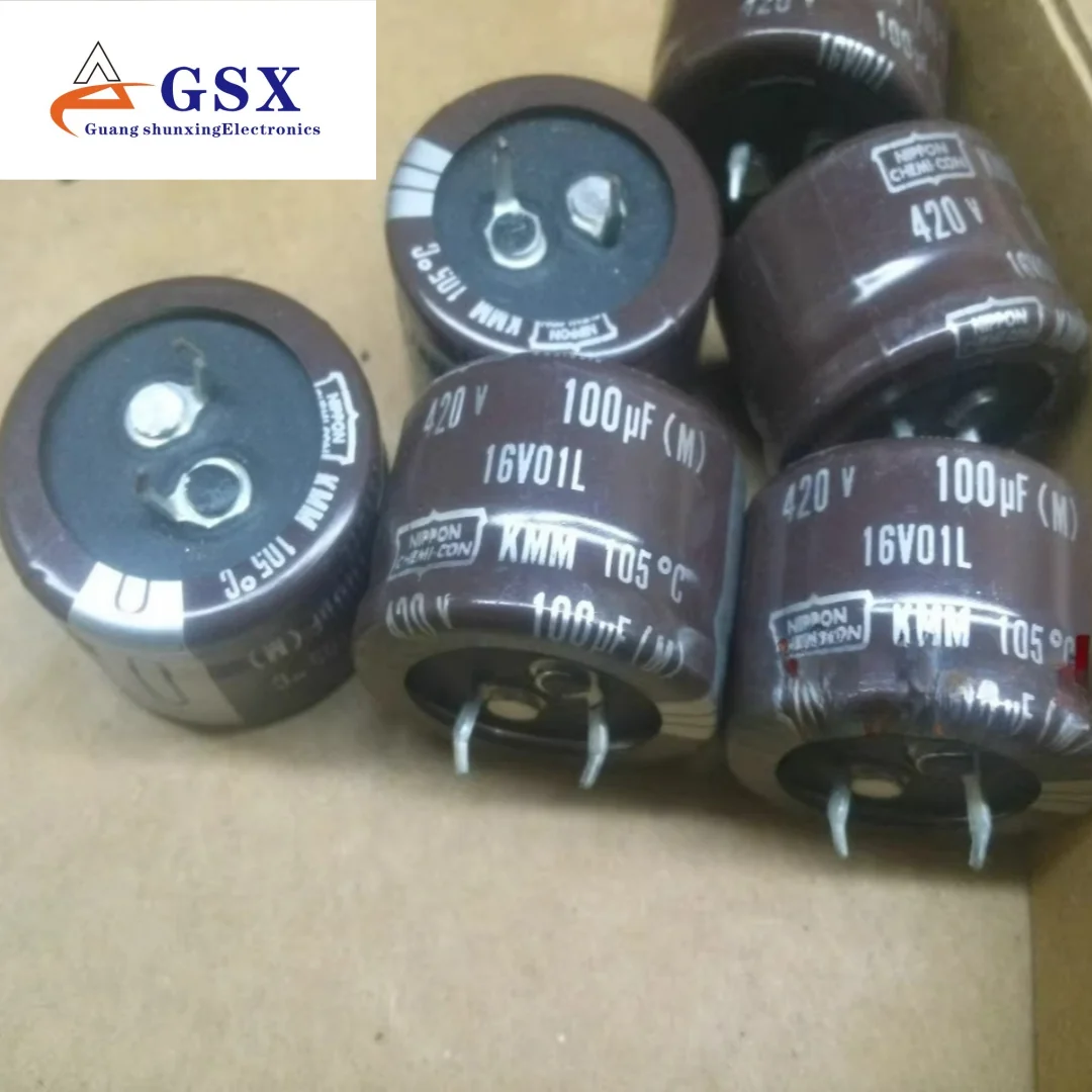 ใหม่ของแท้ตัวเก็บประจุแบบอะลูมิเนียมอิเล็กโทรลีติค 420V100UF 30X20 จากแบล็คไดมอนด์เคมี KMM105 องศา