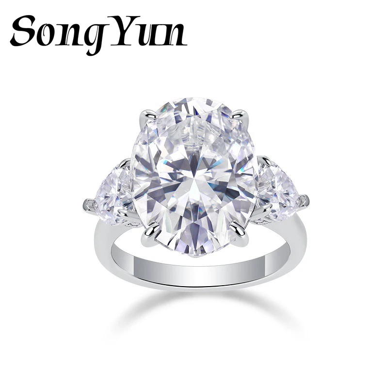 SONGYUN Brand Jewelry 925 Sterling Silver Ring VVS Moissanite Crafted Ring for Lover 18K Gold Plated SYT Patent Jewellery