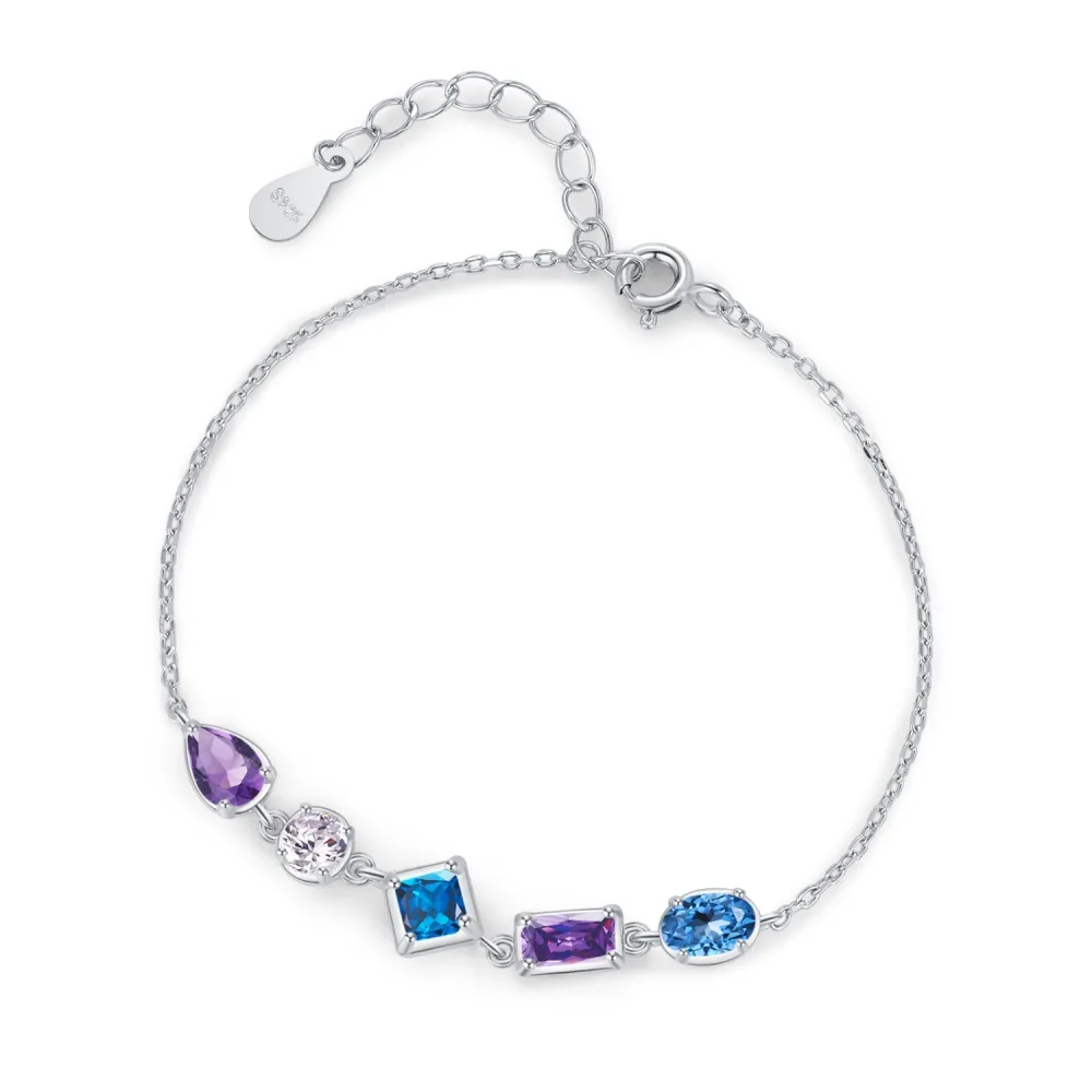 

925 Sterling Silver High Carbon Diamond Womne's Bracelet-925 Sterling Silver Wedding Adjustable Bangle & Anniversary Jewelry