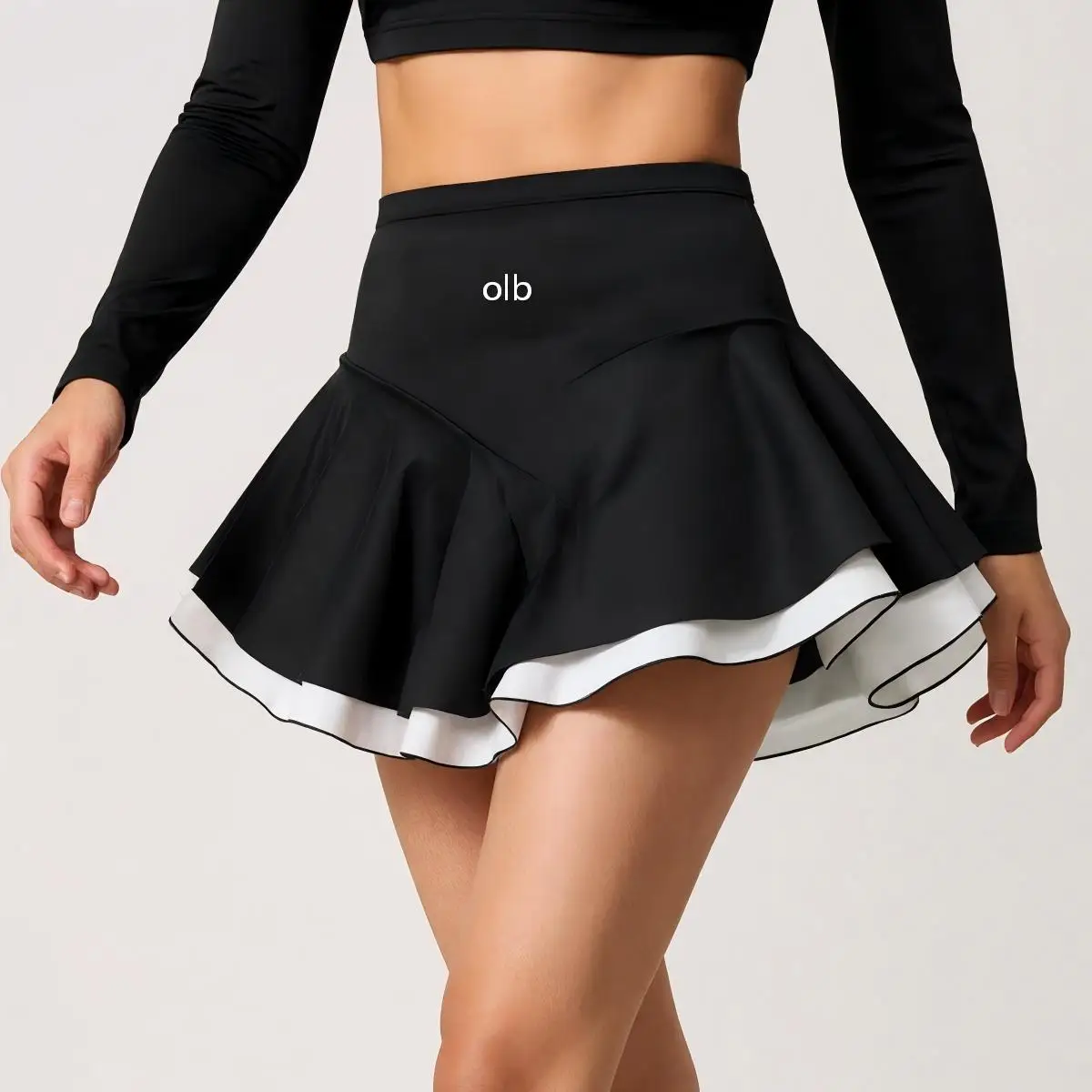 Fake two color blocked sports skirts, women's anti slip - with non split leggings yoga skirt, running and fitness skirt