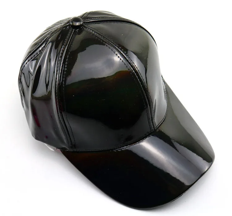 Damen Herren Kunstleder Baseballkappe Glitzer Metallic Holographisch Regenbogen Reflektierend Hip Hop Verstellbarer Strapback Schirmmütze – Detail 11