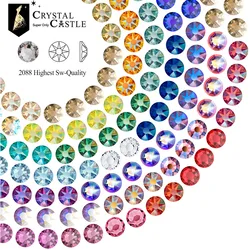 Crystal Castle 2088 Luxury AB Rhinestones To Stick Flatback Glass Strass Stones for Dress Clothes Nail Art Crafts Jewelry Making