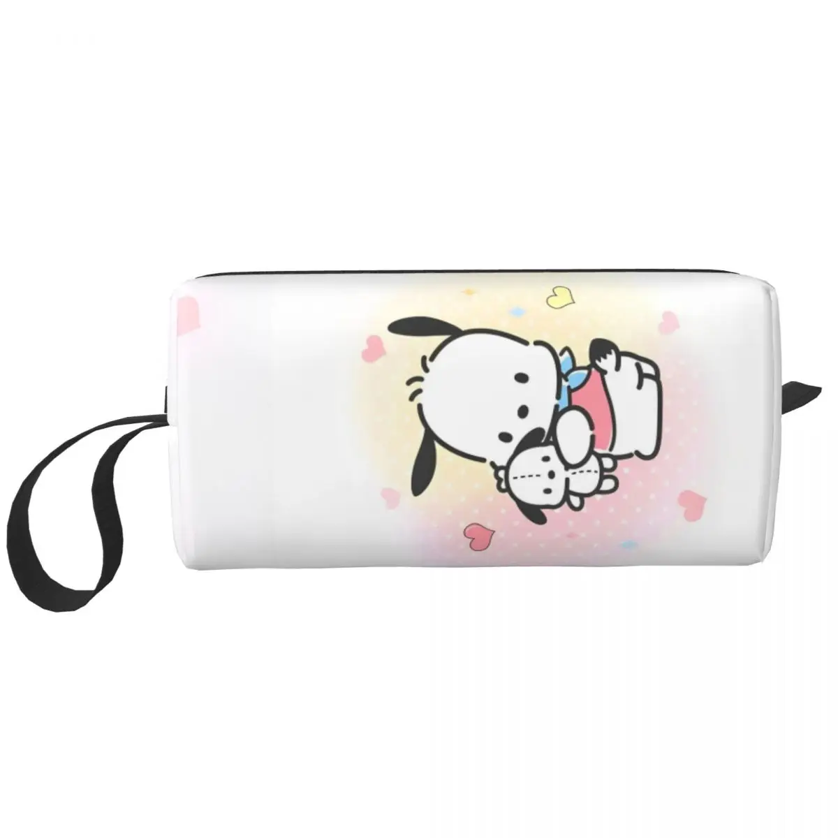 

Sanrio Pochacco футболка с логотипом Backside, косметичка для женщин, косметички, дорожная сумка для туалетных принадлежностей на молнии, органайзер, сумка для хранения