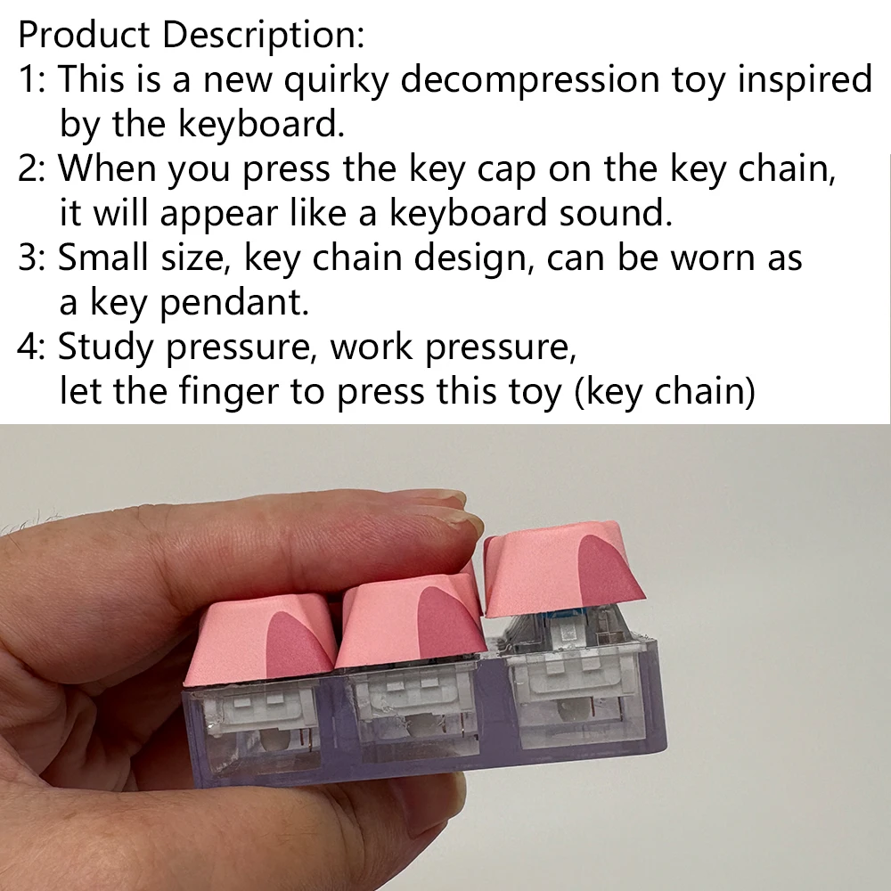Mobile Phone Pendant Novelty Slow Pressure Pop Fidget Key Ring Press Fingertip Toy Cute Kawaii Keychain Keyboard Tapping