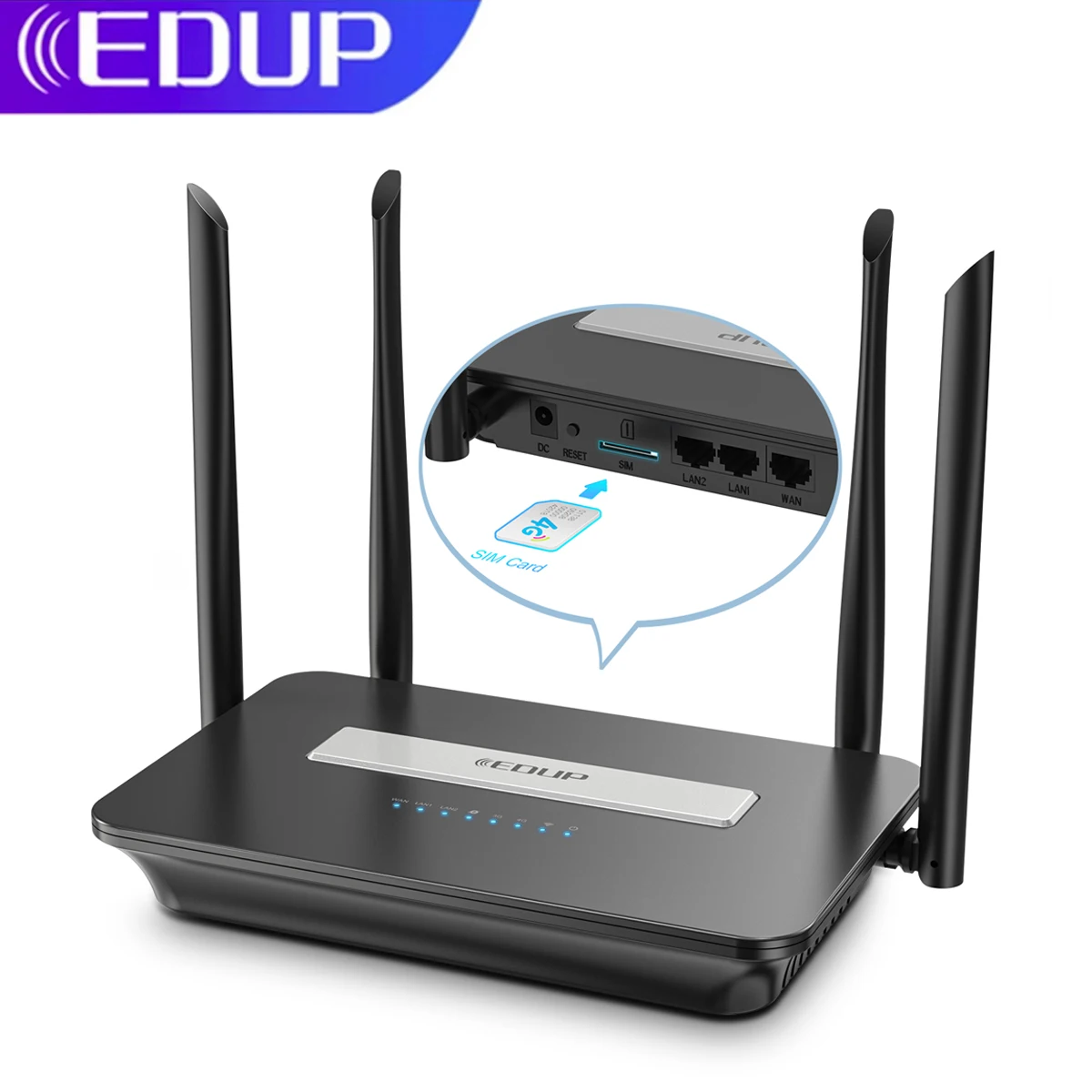 EDUP  300Mbps WAN Connection Backup LTE Router Support Most 4G Frequency Band Fast 4G LTE Network Advance Security Widely Use