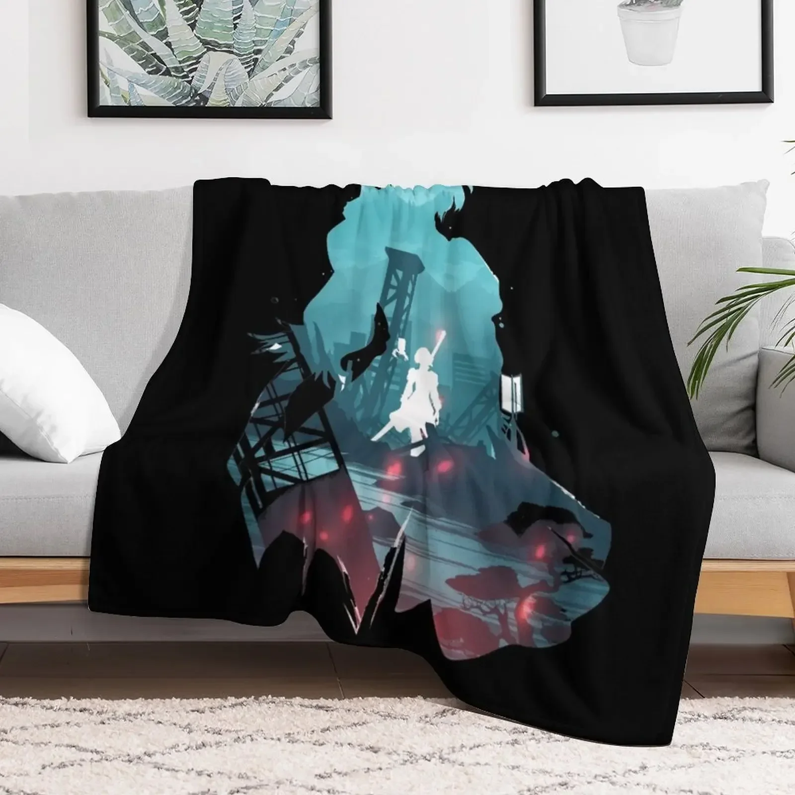 Nier Automata 2B waifu Throw Blanket Hairy Heavy Blankets