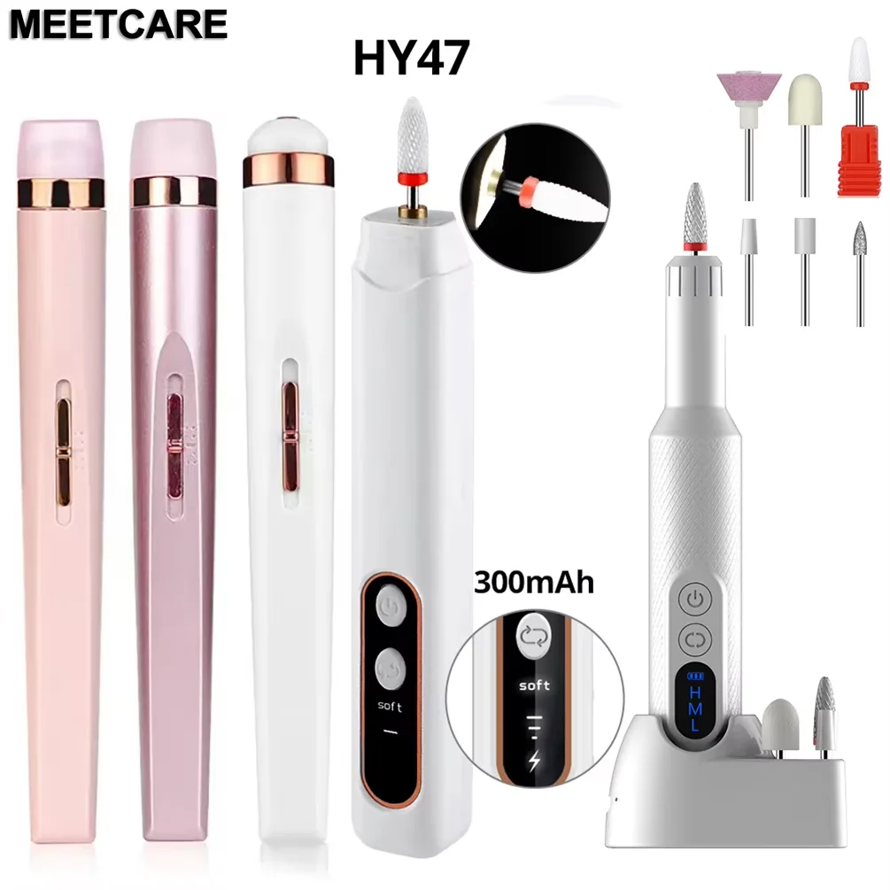 

Electric Nail Polisher Drill Bits with LED Light Wireless Nails Grinding Polishing Dead Skin Removal Art Sanding File Device