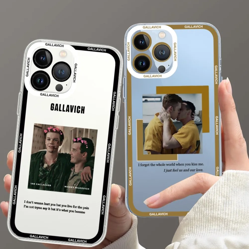 Gallavich Shameless American TV Phone Case For iPhone 11 12 Mini 13 14 Pro Max Transparent Shell