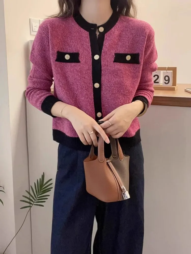 Phụ Nữ Mới Nhẹ Nhàng Rời Tất Cả Các Trận Đấu Dệt Kim Thời Trang Cổ Tim Áo Khoác Áo Khoác Nữ Thời Trang Thanh Lịch Chất Lượng Cao Mềm Mại Sang Trọng Ngọt Ngào mồ Hôi