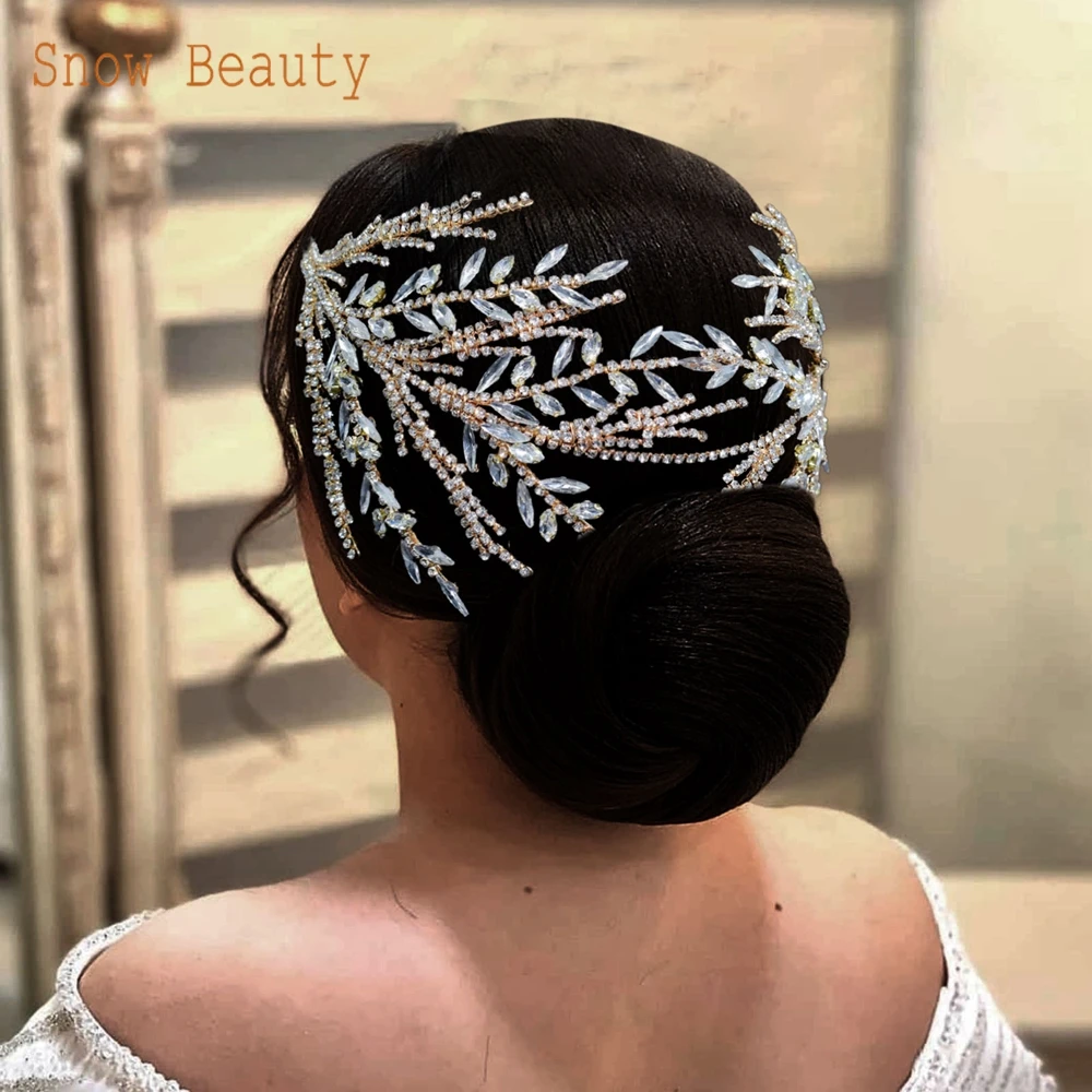 

DZ058 Crystal Bridal Headband Luxury Wedding Hair Accessories Handmade Bridesmaid Head Jewelry for Women Headpiece Girls Tiaras