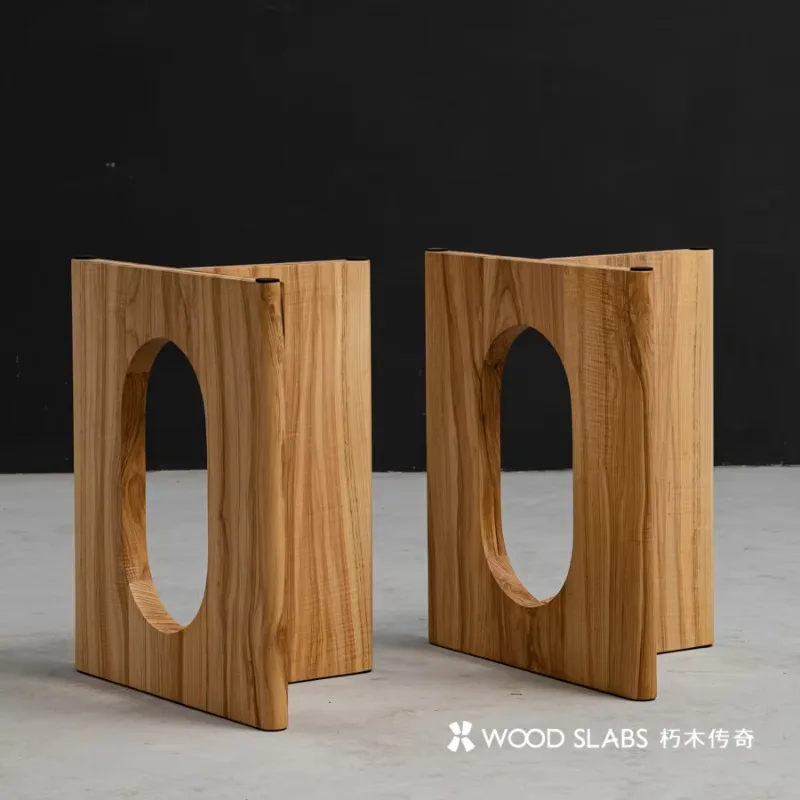 Modern Black Walnut Wooden Dining Table Frame  Wood  White Wax Wood Customizable Table Legs