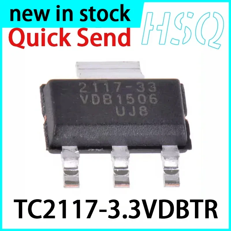 1PCS New TC2117-3.3VDBTR Silk Screen 2117-33 SOT-223 Linear Regulator Chip