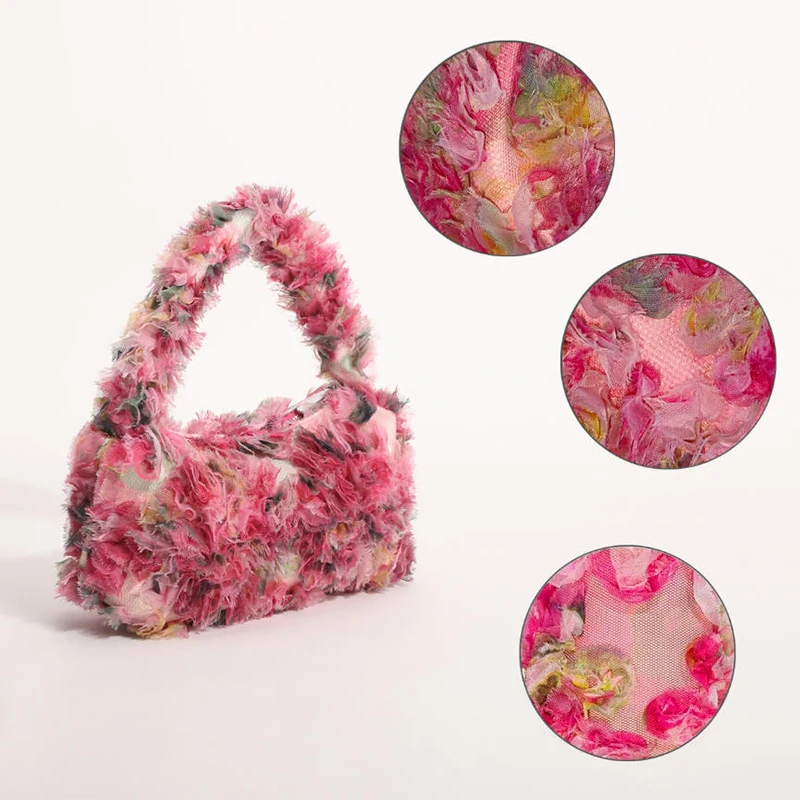 Stylish Colorful Mesh Hobo Bag Tote Handbag Fashion Textured Art Craft Vintage Shoulder Bag Casual Crossbody Bags Trendy Purse