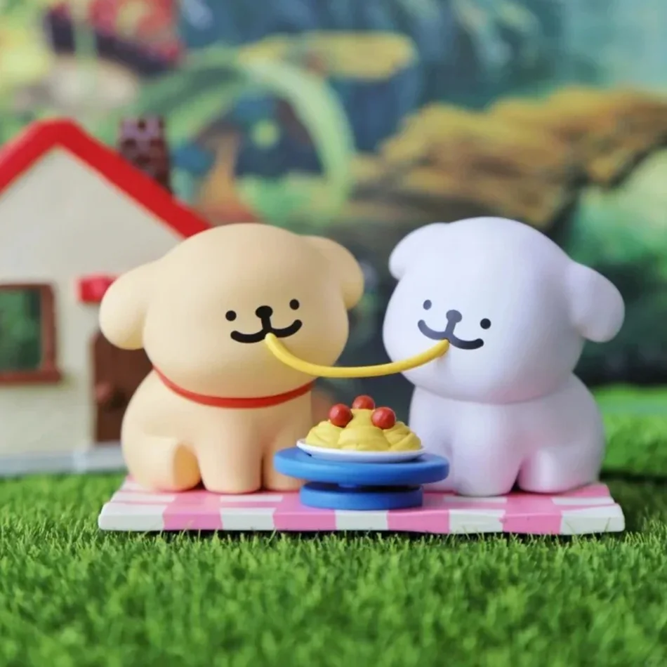 핫 뉴 몰티즈 조이풀 시리즈 강아지 액션 피규어 인형 장난감 데스크탑 장식 팬들을 위한 어린이 크리스마스 생일 선물