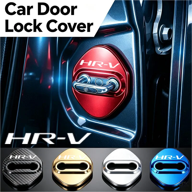 4PCS Stainless Steel Car Door Lock Cover Anti Rust Protective Buckle Sticker Decals For Honda HR-V Auto Exterior Accessories