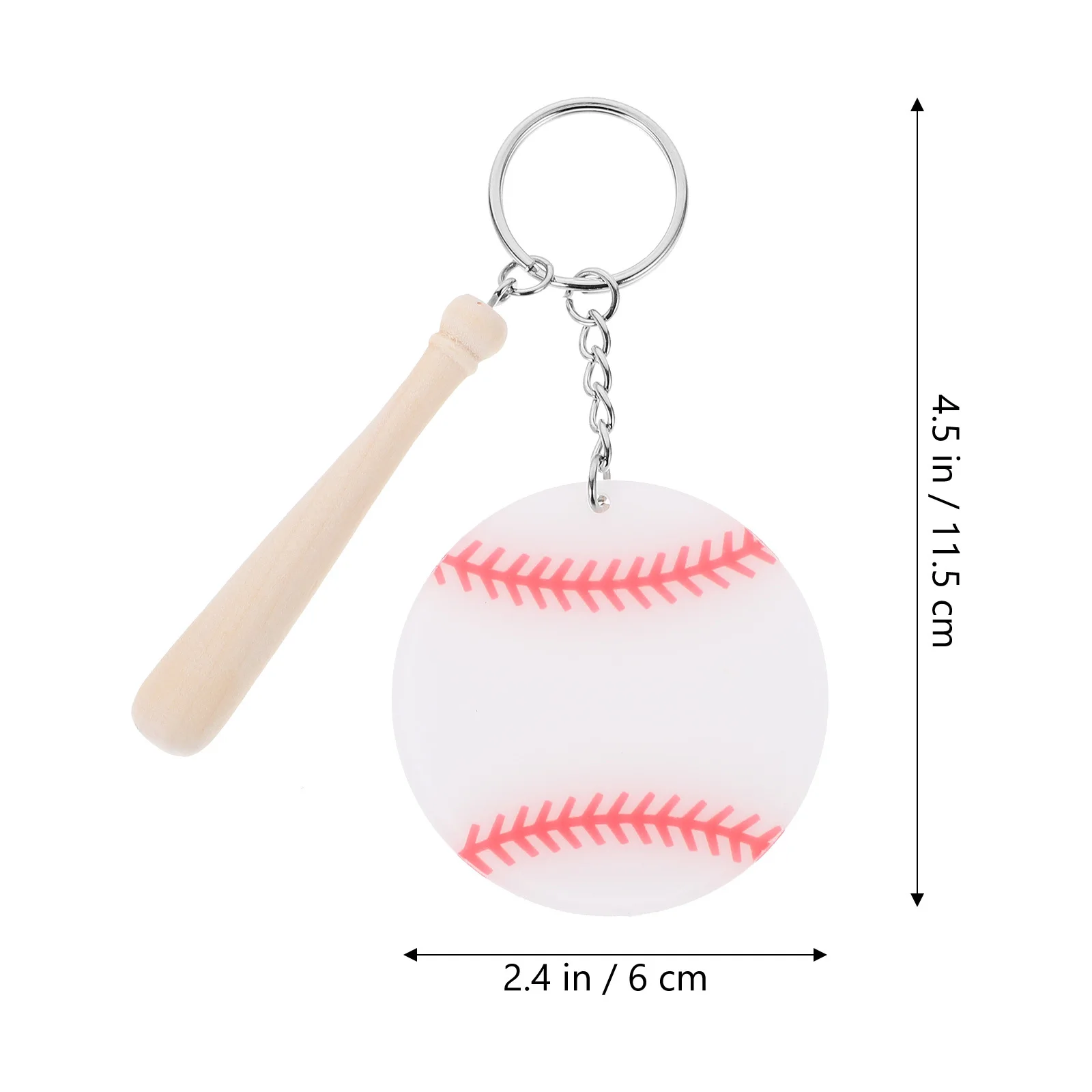 18pcs Baseball Bat Keychain Energetic Design Bag Backpack Pendant Sports Party Favors Women Men Gifts Decorative Accessory