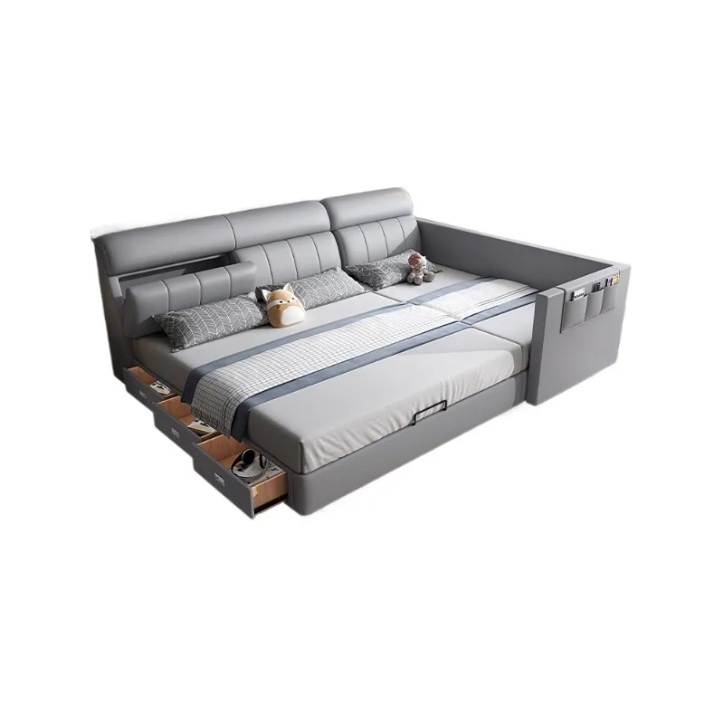 

Second-child family bed Parent-child bed light and luxurious multi-functional storage master bedroom bed oversized