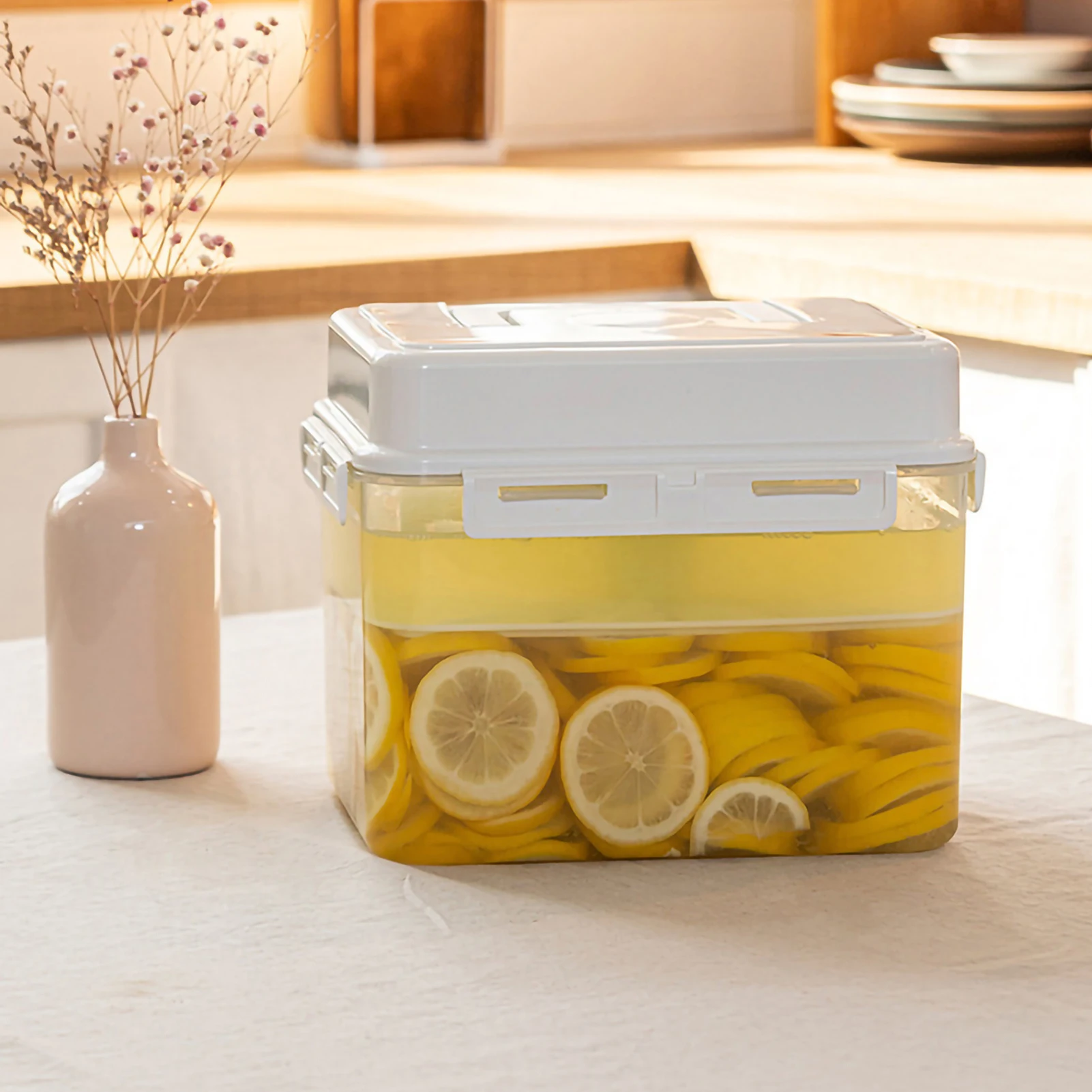 4/5L Pickle Jar Leakproof Pickle Fermentation Container Portable for Gherkin Sauerkraut Olive and Kimchi Storage Container