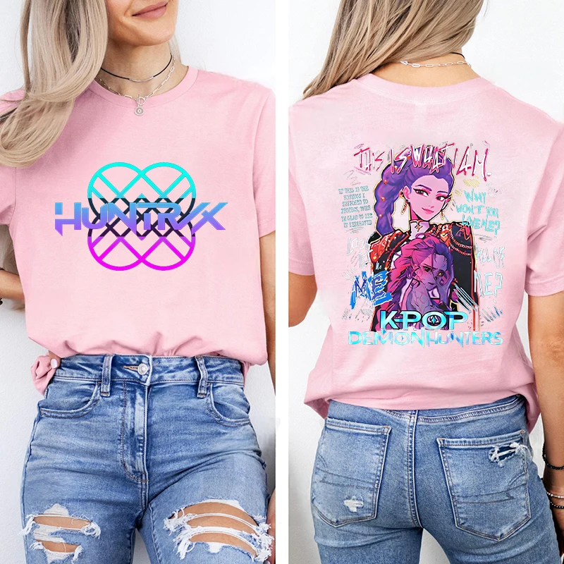 Magliette da donna Camicie Moda Kpop Demon Hunters HUNTRX T-shirt Abiti estetici femminili per le donne Coreano Anime Grafica Y2k Top