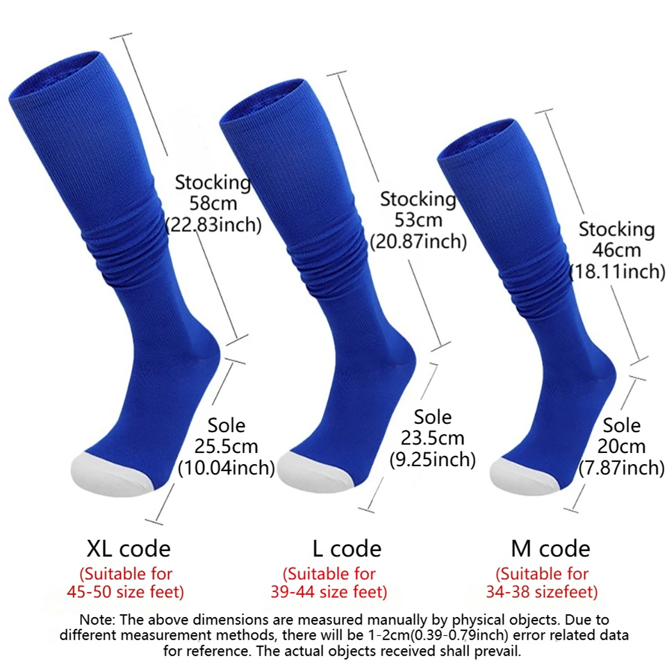 Loogdeel High-Tech Sports Socks Anti-Slip Sweat-Absorbing Long High-Cut Rugby Baseball Socks for Training And Competition Unisex