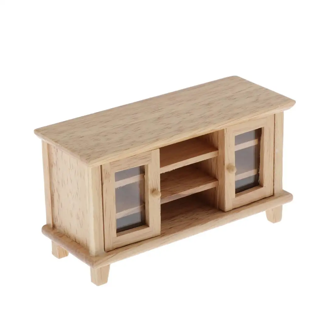 1:12 Scale Dollhouse Miniature Wooden TV Stand for Dollhouse