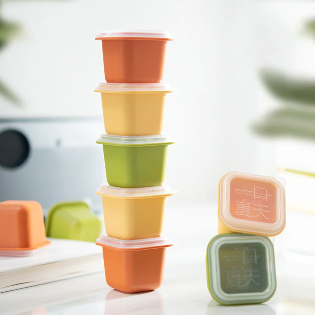 

6Pcs Household Ice Cube Molds Stackable Single Ice Maker Practical Lid Design Easy Out Clean Summer Gift Summer Supply