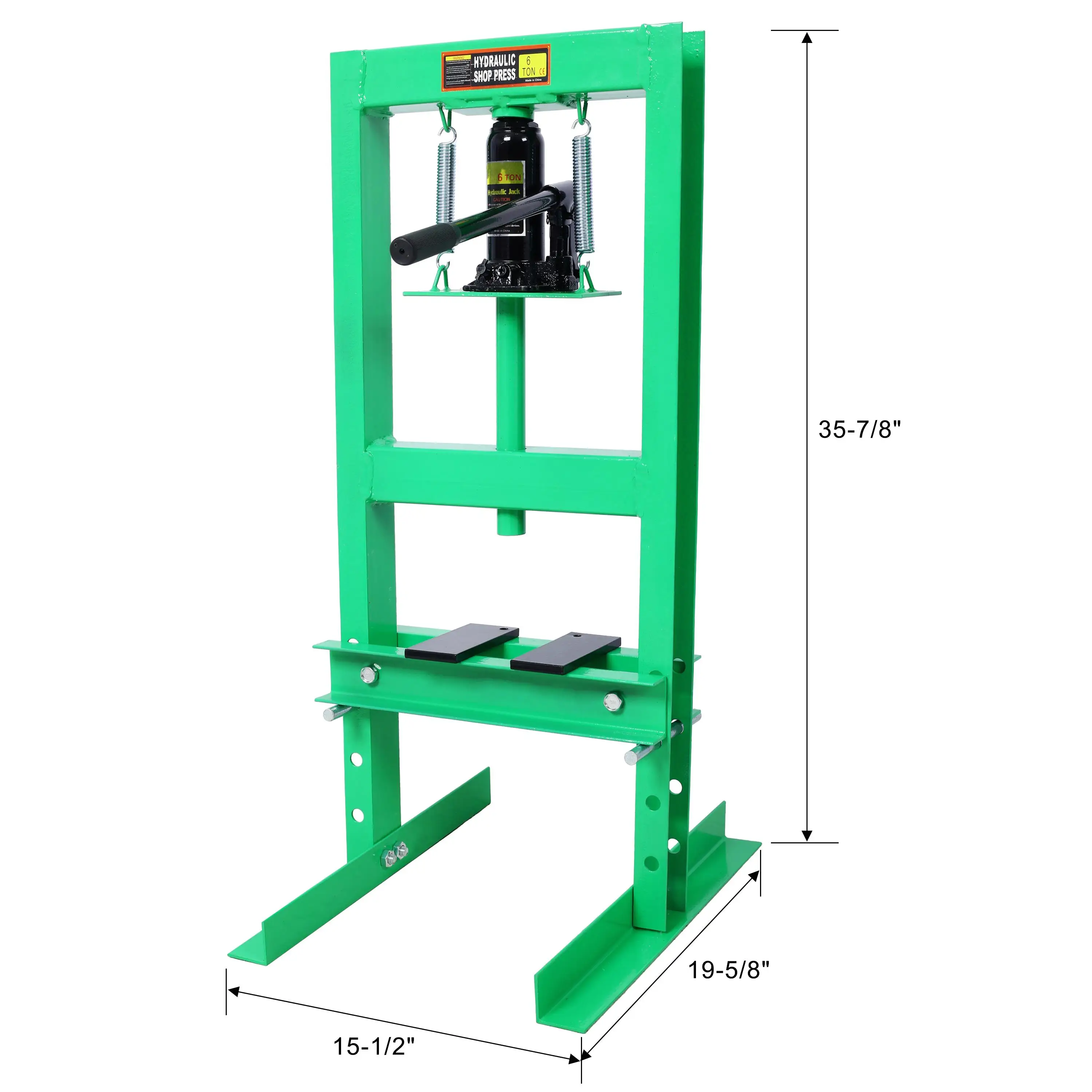 6 Ton Hydraulic Benchtop Press Adjustable Table Height H-Frame garage floor press Green