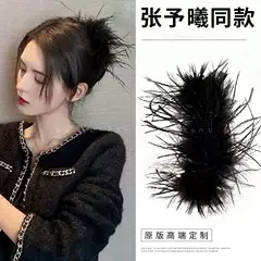 Feather Hair Claw for Women - Adds a Luxurious and Playful Touch to Your Updos, Perfect for Social Media Trends.