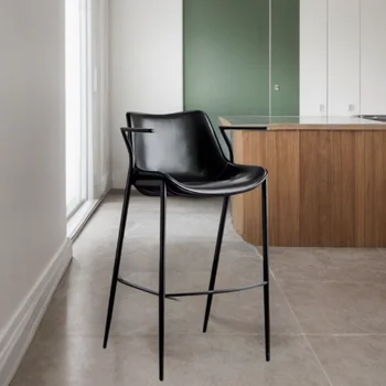 인체공학적 북유럽 바 스툴, 주방 아일랜드 편안한 악센트, 인체공학적 바 의자, 정원 바닥, 블랙 실라 드 바 가구 