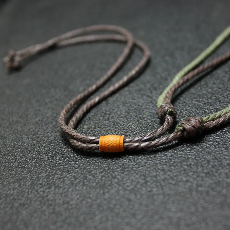Men's Bold Handwoven Pendant Chain Necklace, Adjustable