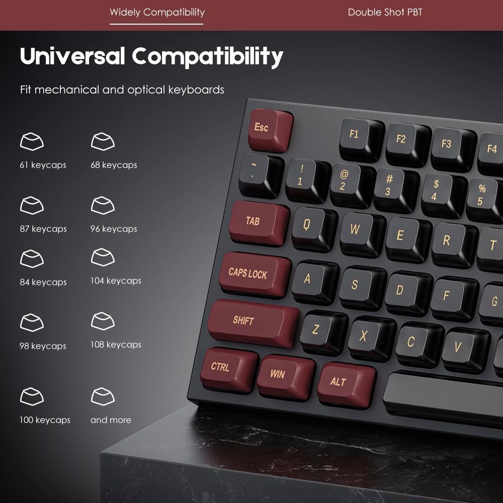 149 tasti PBT Keycaps profilo CSA personalizzato fai da te nero giallo inglese Keycap per tastiera meccanica da gioco per asse satellitare