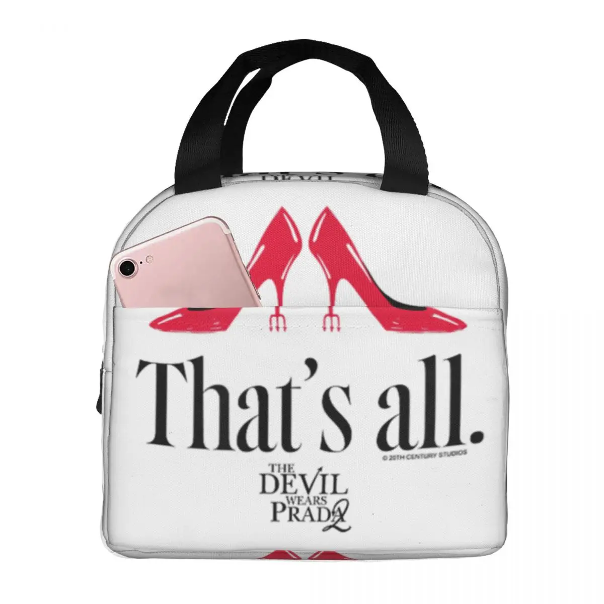 Red High Heels Film The Devil Wears Pradas Portable Lunch Box for Women Multifunction Thermal Cooler Food Insulated Lunch Bag