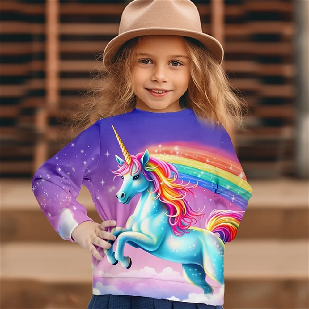 Kinderkleidung Mädchen T-Shirt Langarm Kind T-Shirt Casual 3D Cartoon Print Mädchen Sommer Herbst Kleidung Mädchen Kleidung Top – Detail 6